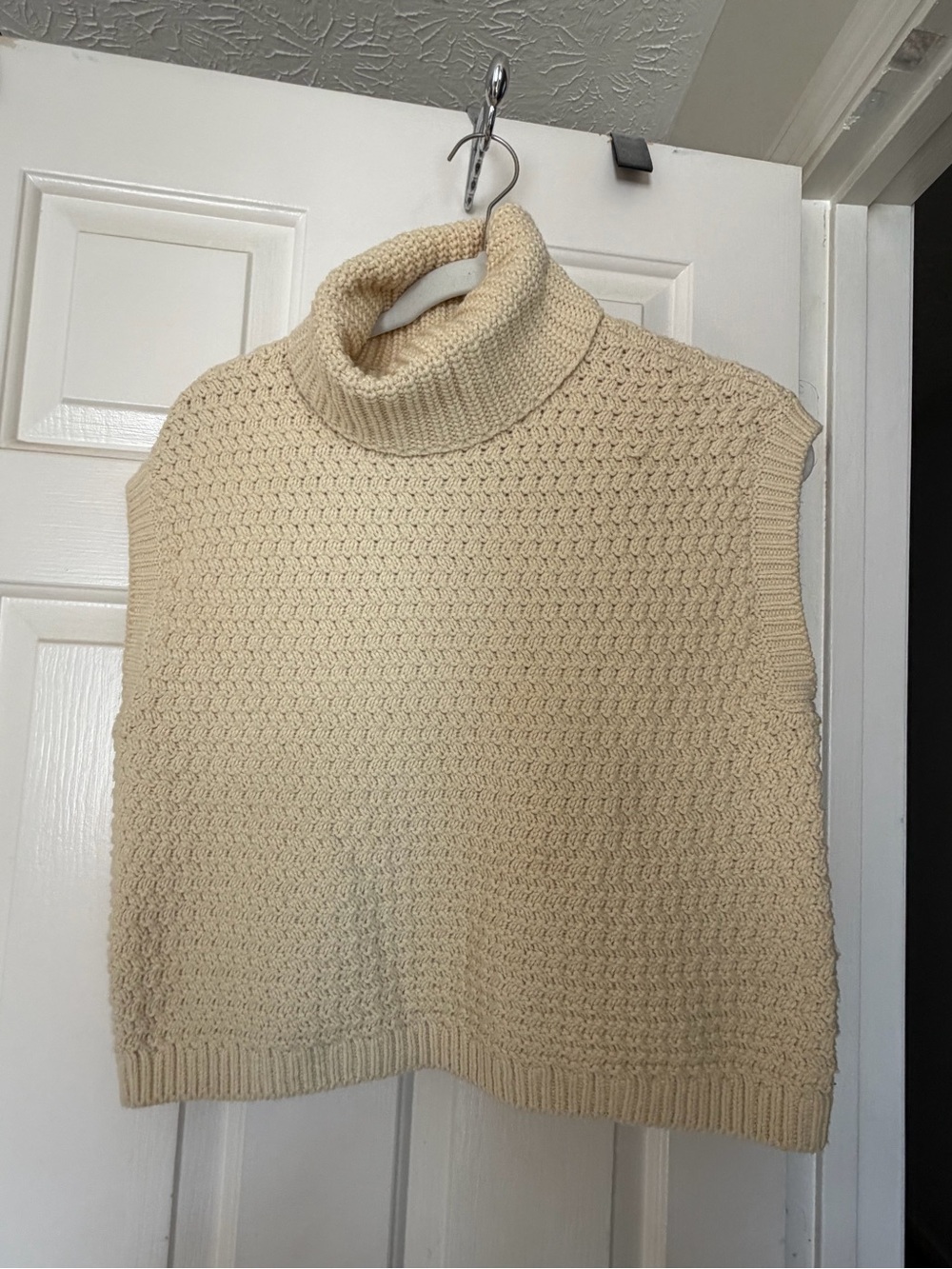 Madewell Cream Knit Sleeveless Turtleneck Sweater Vest